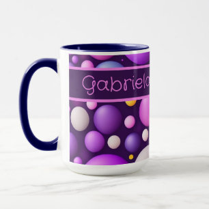Kugel Muster Lila, rosa, gelb, blau, weiß Mug