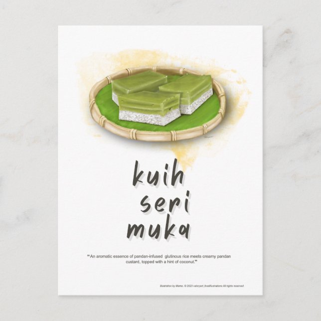 Kuih Seri Muka Malaysia Postcard (Front)