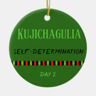 Kujichagulia - Kwanzaa Day 2 Green Ceramic Ornament