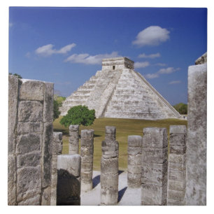 Kukulcan Pyramid as seen from the Group of the Ceramic Tile