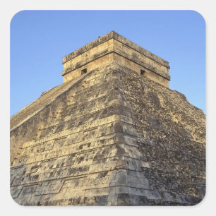 Kukulcan Temple or Castillo Castle) in Square Sticker
