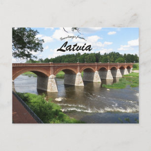 Kuldiga Brick Bridge Latvia Postcard