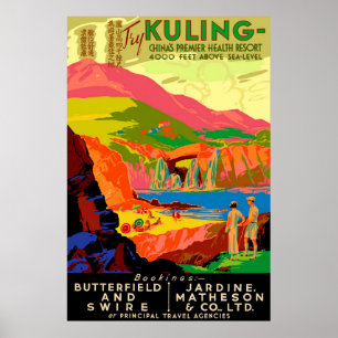 Kuling Vintage Chinese Travel Poster. Poster