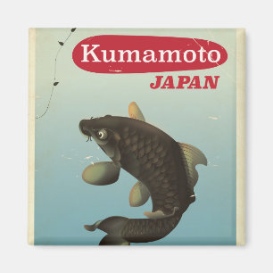 Kumamoto Japan vintage style travel poster Magnet