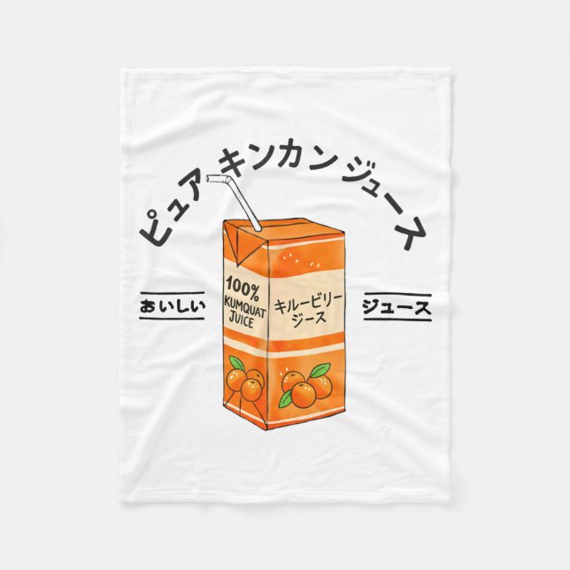 Kumquat Japanese Fruit Juice Japan Kanji Boys Girl Fleece Blanket (Front)