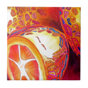 Kumquats orange citrus watercolour fruit art tile