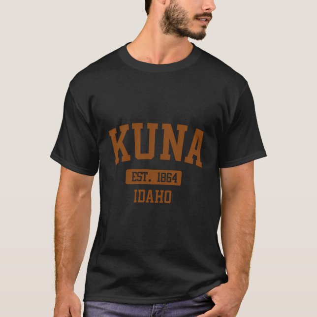 Kuna Idaho Classic Varsity Style Block Letter T-Shirt (Front)