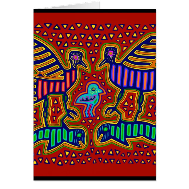 Kuna Indian Birds with Fish (Front)