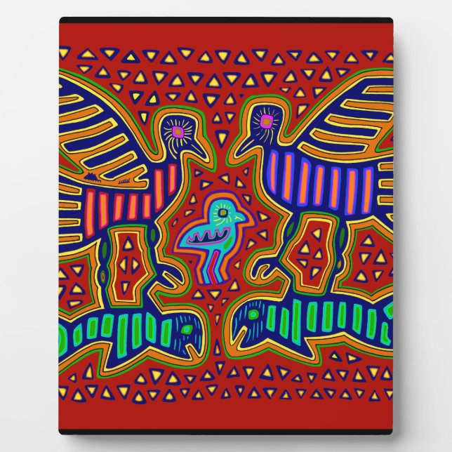Kuna Indian Birds with Fish Plaque (Front)