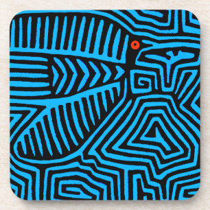 Kuna Indian Blue Bird Coaster