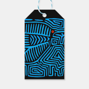 Kuna Indian Blue Bird Gift Tags