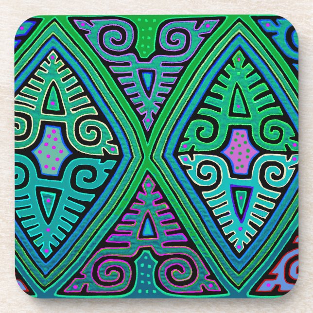 Kuna Indian Diamond Mola Coaster (Front)