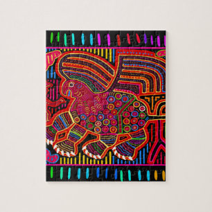 Kuna Indian Friendly Dragon Mola Jigsaw Puzzle