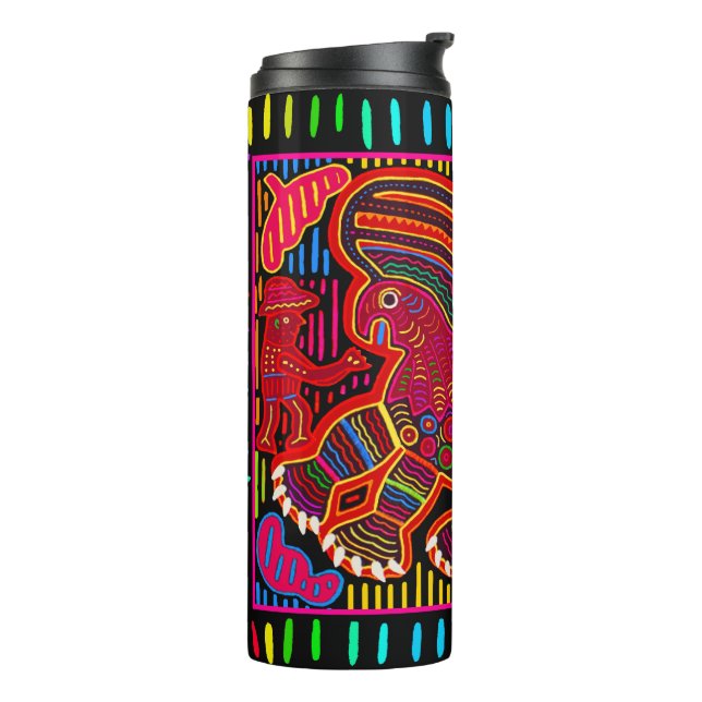 Kuna Indian Friendly Dragon Mola Thermal Tumbler (Rotated Left)
