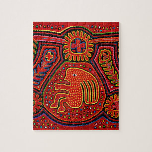 Kuna Indian Girl on a Bicycle Jigsaw Puzzle