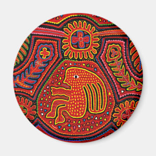 Kuna Indian Girl on a Bicycle Magnet