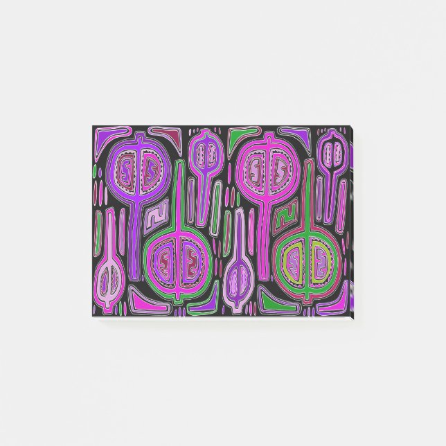 Kuna Indian Gourd Maracas - Violet Green Post-it Notes (Front)