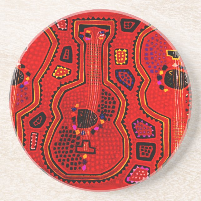 Kuna Indian Guitars Coaster (Front)
