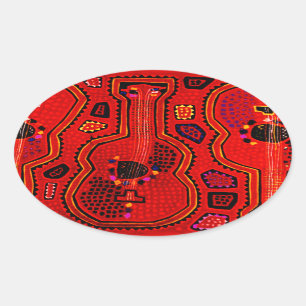 Kuna Indian Guitars Oval Sticker