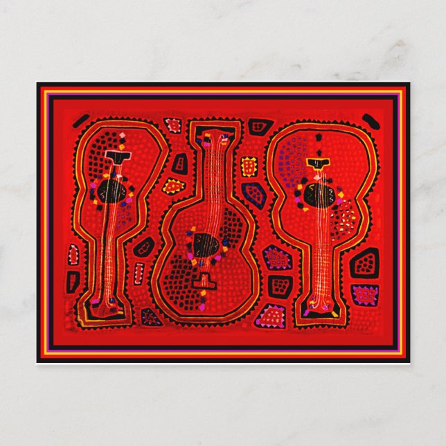 Kuna Indian Guitars Postcard (Front)