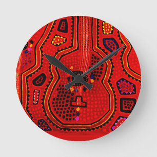 Kuna Indian Guitars Round Clock