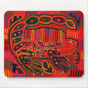 Kuna Indian Iguana Mola Mouse Pad