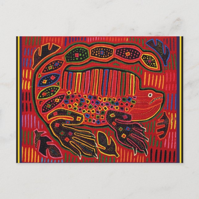 Kuna Indian Iguana Mola Postcard (Front)