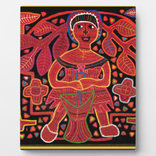 Kuna Indian in Cooking Hut - Tribal Plaque