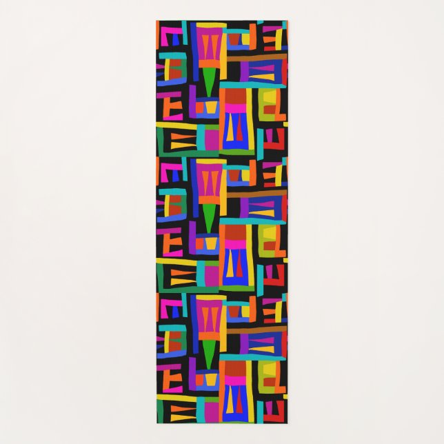 Kuna Indian Landscape Map - Bold Colours Yoga Mat (Front)