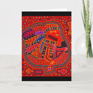 Kuna Indian Man in Canoe Card