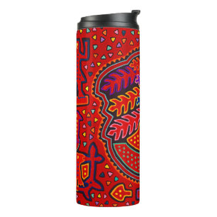 Kuna Indian Man in Canoe Thermal Tumbler