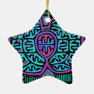 Kuna Indian Mariposa Ceramic Ornament