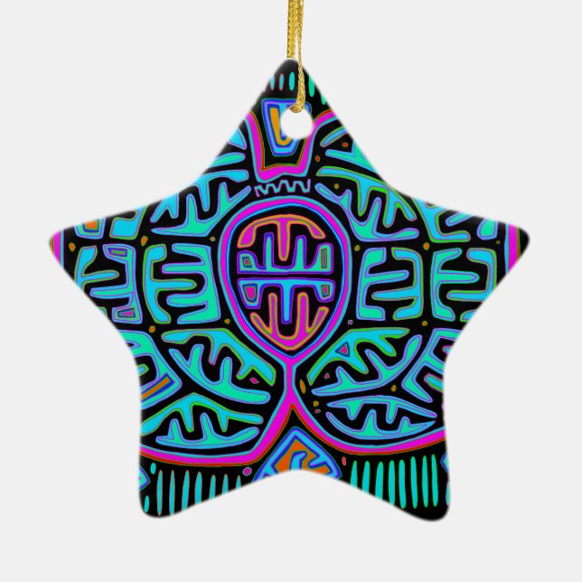 Kuna Indian Mariposa Ceramic Ornament (Back)