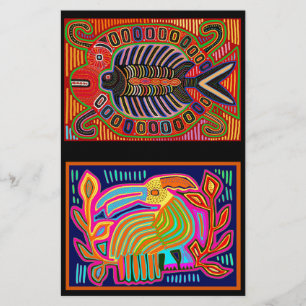 Kuna Indian Mola Collage Stationery