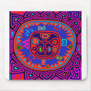 Kuna Indian Mola Compass Mouse Pad