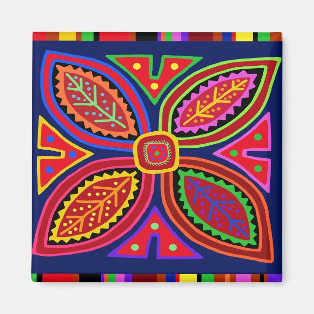 Kuna Indian Mola Flora Magnet (Front)