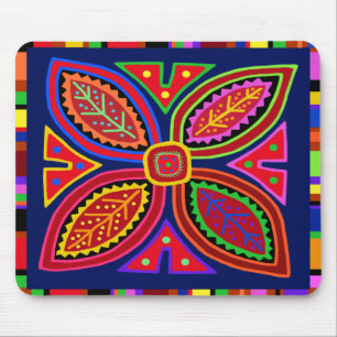 Kuna Indian Mola Flora Mouse Pad