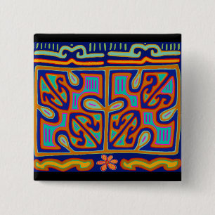 Kuna Indian Music Box - San Blas Mola 15 Cm Square Badge