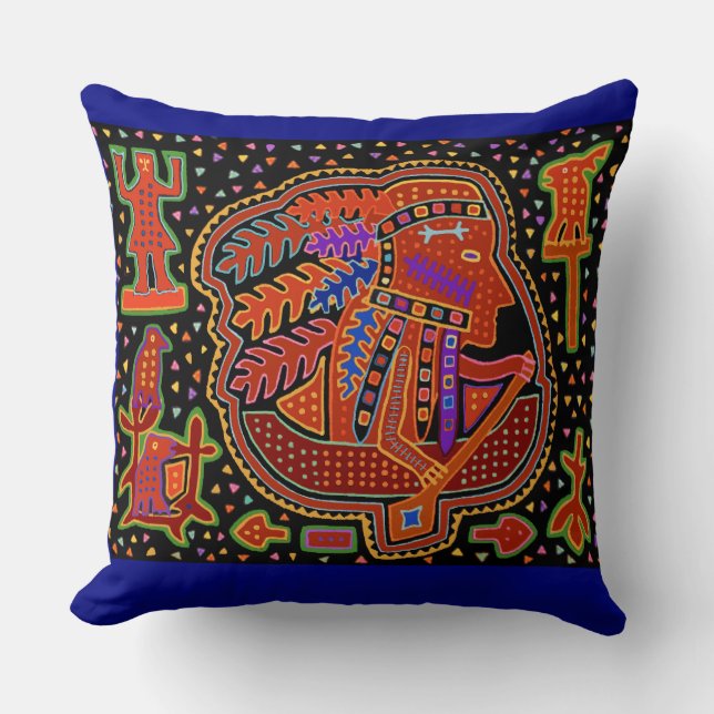 Kuna Indian Paddling Canoe  Cushion (Front)