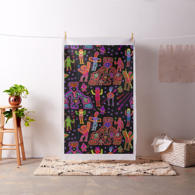 Kuna Indian Spirit Warriors  Fabric (In Situ)