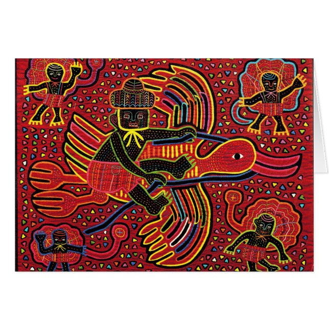 Kuna Indian Stork Bringing Baby Design (Front Horizontal)