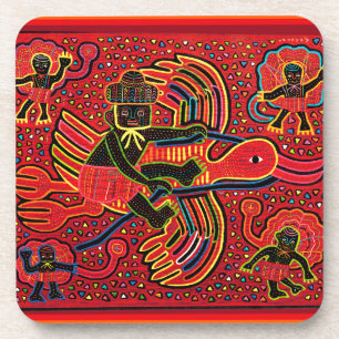 Kuna Indian Stork Bringing Baby Design Coaster