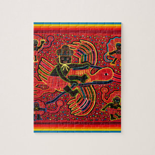 Kuna Indian Stork Bringing Baby Design Jigsaw Puzzle