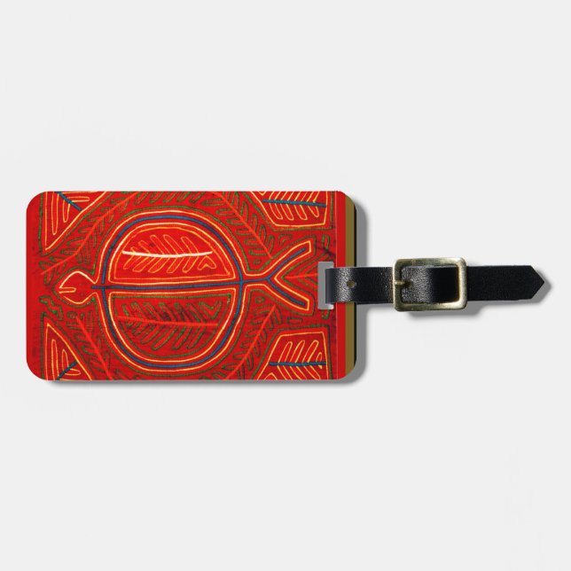 Kuna Mola Stingray Luggage Tag (Front Horizontal)