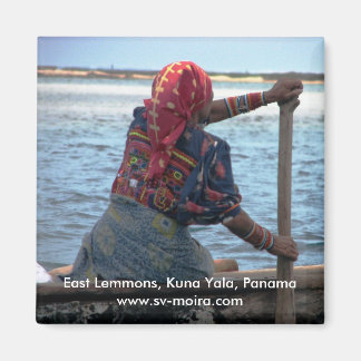 Kuna woman paddling ulu, East Lemmons, Kuna Yala Magnet