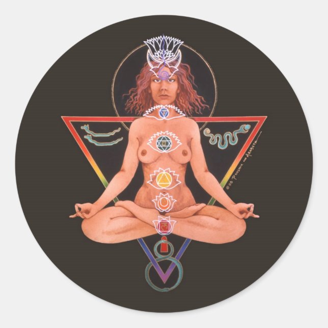 Kundalini Lady Classic Round Sticker (Front)