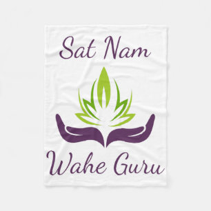 Kundalini Yoga Lotus Sat Nam Wahe Guru  Fleece Blanket