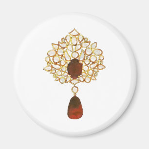 Kundan & ruby brooch magnet