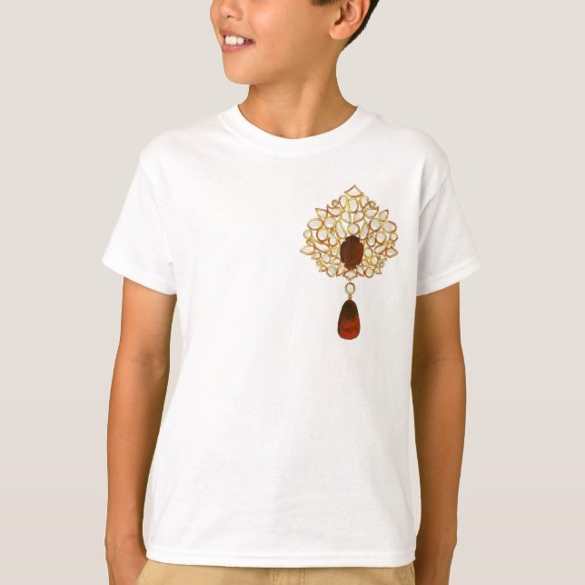 Kundan & ruby brooch T-Shirt (Front)