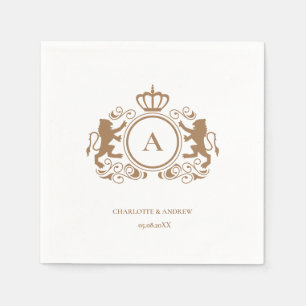 Kundenspezifisch Logo Monogramm Wappen Löwen      Napkin